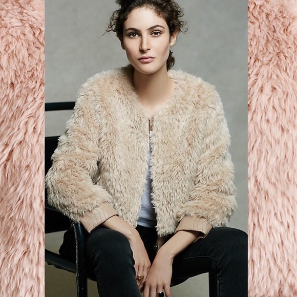 Anthropologie Jackets & Blazers - Anthropologie x Elevenses Blushed Faux-Fur Jacket S